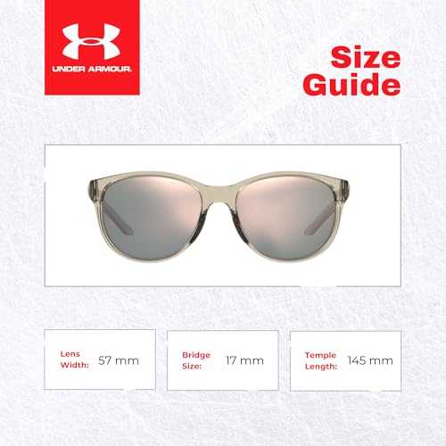 Under Armour UA0014/G/S 010A/0J 57MM Beige / Rose Gold Oval Sunglasses for Women + BUNDLE With Designer iWear Complimentary Eyewear Kit3