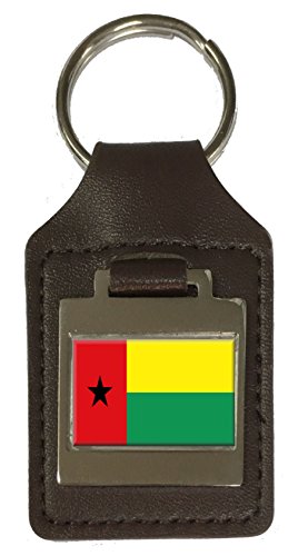 Porte-clés en cuir Guinée-Bissau gravé un cadeau symbolique et durable