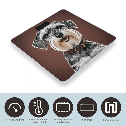 Báscula Digital de Baño Adorable Schnauzer con Pantalla LCD miniatura 3