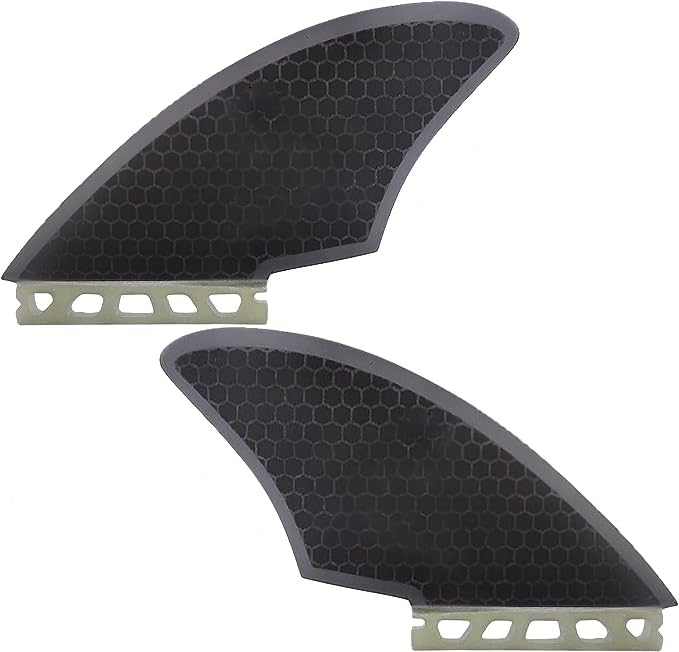 bohally Twin Keel Fins, Single Tab Surfboard Fins, Twin Fin Fishtail Surfboard Fins Twin Keels - Smooth