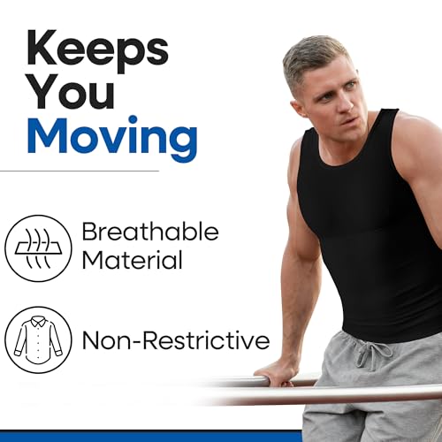 ARMSTRONG AMERICA Compression Shirt for Men | Gynecomastia Compression Tank Top Men | Mens Shapewear Compression Shirts3