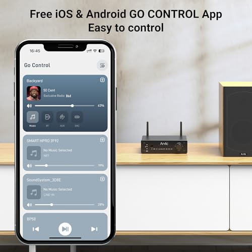 Arylic B50 Verstärker mit Bluetooth, Stereo Amplifier, 2 Kanal 50W*2 Home Audio AMP, mit HDMI, ARC,...