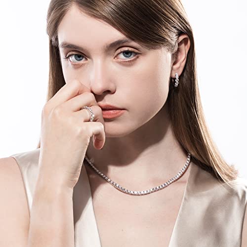 Anuclub Eternity Moissanite Ring, 5Cttw D Color Lab Created Diamond Sterling Silver Eternity Wedding Band Ring For Women (4) #TOP5