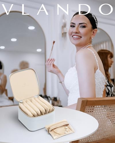 image for Vlando Small Jewelry Organizer,Travel Jewelry Case with 6 Velvet Jewel