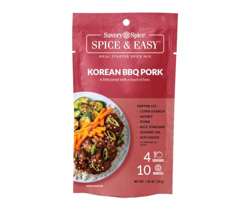 Savory Spice Korean BBQ Pork Spice & Easy (1.95 oz) - Korean BBQ Rub Seasoning Packet & Marinade Mix...