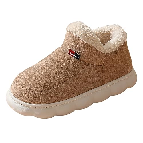 2026 Zapatos de hombre con suela gruesa Pies Todo Incluido. Las zapatillas se pueden usar en interiores y exteriores con zapatillas de algodón cálidas, caqui, 42 EU
