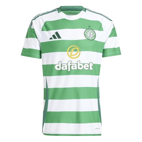 adidas Scottish Premiership Celtic FC Mens Soccer Home Jersey, Medium Green/White