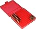 MTM Case-Gard P-100 Series Small Handgun Ammo Box, 100 Round, Clear Red