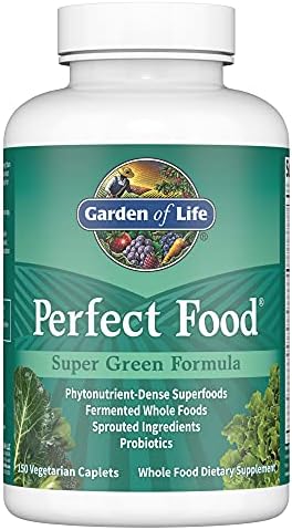 Garden of Life Whole Food Vegetable Supplement - Perfect Food Green Superfood Dietary Supplement, 150 Vegetarian Caplets