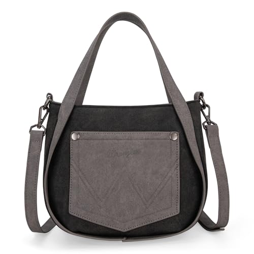Image of Wrangler Fringe Top-Handle Bag Medium Western Crossbody Purse for Women WG162-8136BK