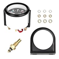 VOBOR 2 Zoll 52 Mm Auto Wassertemperaturanzeige, 40 ℃ - 120 ℃ GM Truck Digitaler Wassertemperaturanzeiger, Universeller Kfz Zeiger Wassertemperatur Messgerät Kit, Klar und Leicht zu Lesen