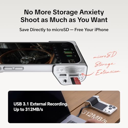 Image of PGYTECH RetroVa All-in-one Grip Kit for iPhone 16 Pro, 2.35X Telephoto Lens | 282mm Equivalent Optical, Vintage Grip with External Recording, Bluetooth Remote,Retro Case for Wildlife /Sports /Concert