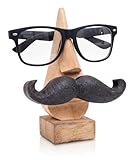 ARTISENIA Thanksgiving Gifts Wooden Moustache Eyeglass Spectacle Holder Handmade Display Stand for Office Desk Home Decor