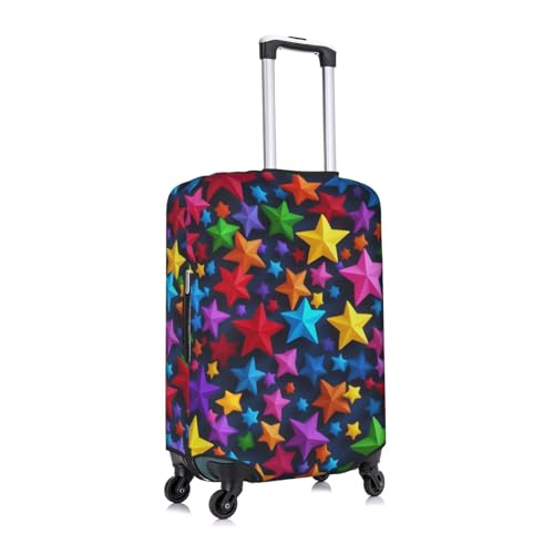 Color Stars Print Travel Elastic Suitcase Luggage Baggage Cover Protector, Washable And Anti-Scratch3