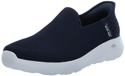 Skechers Damen Go Walk Joy Vela Hands Free Slip-ins Sneaker, Navy Textile/White Trim, 39 EU