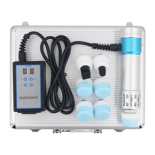 BDJSN Massageur À Ondes De Choc Portable, Appareil De Thérapie par Ondes De Choc Ed 20–180MJ avec 11 Têtes De Massage, Réglage De Fréquence 9 Vitesses