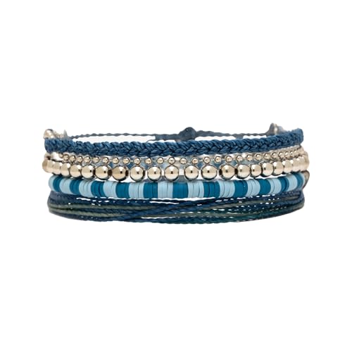 Pura Vida Bracelet Deep Sea Bracelet Stack, 4 Stackable Bracelets for Women