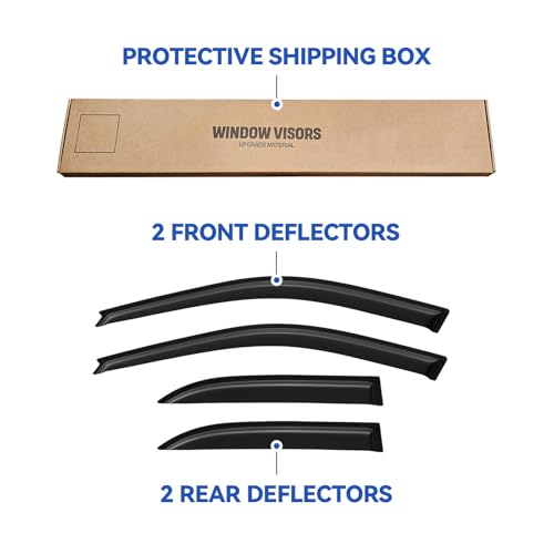 Image of Window Visors Rain Guards Shield for 1997-2001 Toyota Camry, Out-Channel Window Vent Wind Deflectors Visors Shades for 97-01 Camry