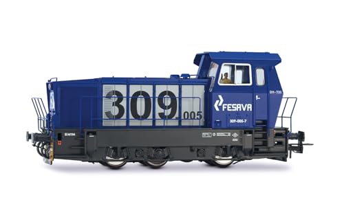 Locomotive Diesel 309 Electrotren HE2028S avec décodeur sonore DCC FESAVA bleu et gris époque VI