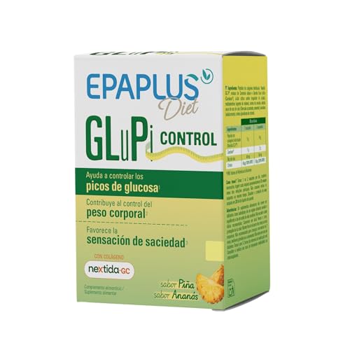 Epaplus Diet Glupi Control – Complemento alimenticio para ayudar al metabolismo y a la sensación de saciedad con Cromo y Extractos Vegetales – 14 Sobres