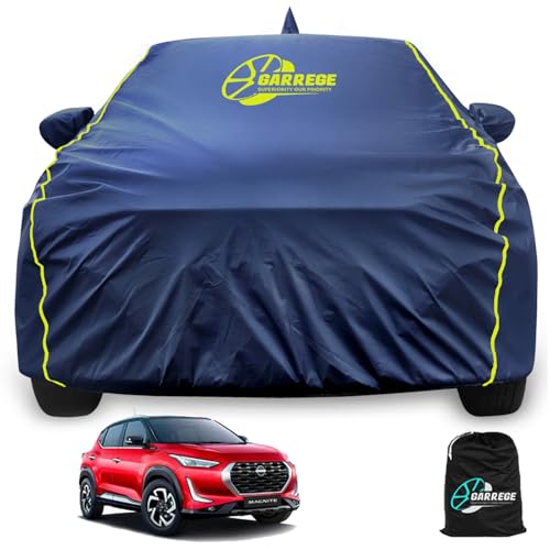 Image of Magnite Cover Waterproof Uvray Dust Ding Outdoor Indoor Parking Protection Piping Design with Mirror Antena Pocket Belt Buckle Hook Front and Back Elastic Better Navy Blue