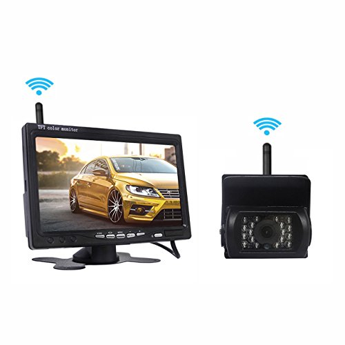 Backup Camera and Monitor Kit, Car Bus LCD Monitor 7 Inch and Wireless