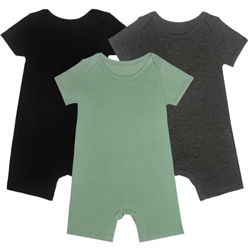 Image of Gaiibbt Baby Rompers Short Sleeve with Snap Closure Infant Clothes
