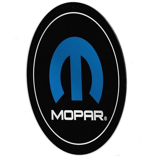 Image of Mopar Logo Round Metal Sign - Vintage Mopar Wall Decor for Garage, Shop or Man Cave