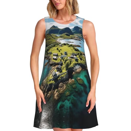 Robe d'été sans manches confortable pour dissimuler les rondeurs