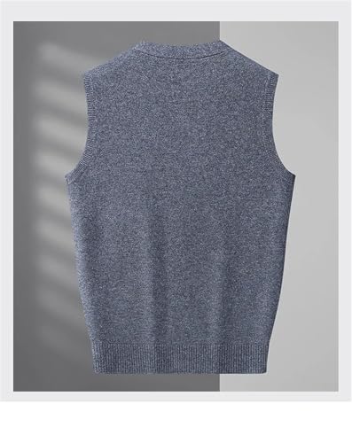 Men's Fashion Autumn And Winter Knitted Wool Vest Cardigan Casual Tank Top V-Neck Waistcoat4