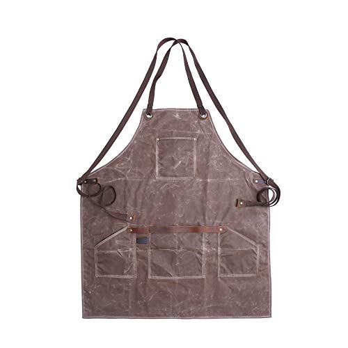 XIANGHUI Delantal De Trabajo Unisex De Lona Encerada，Resistente para Productos Duraderos...