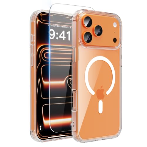 Image of iPhone 17 Pro Max Clear Case, with Screen Protector X1, Compatible with MagSafe,Anti-Yellowing (Transparent iPhone 17 pro max)