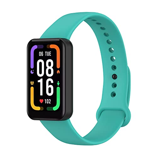 Tiggo Armbänder für Xiaomi Redmi Smart Band Pro Watch Watchband, Weiche Silikon Ersatz Sportarmband, Ersatzband Verstellbares Smart Armband Strap für Xiaomi Redmi Smart Band Pro (blaugrün) Cover