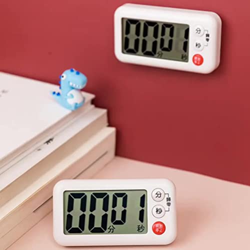 Temporizador portátil para, temporizador de cocina, con imán, cronómetro digital, reloj de estudio con interruptor para gestión del tiempo infantil (blanco)