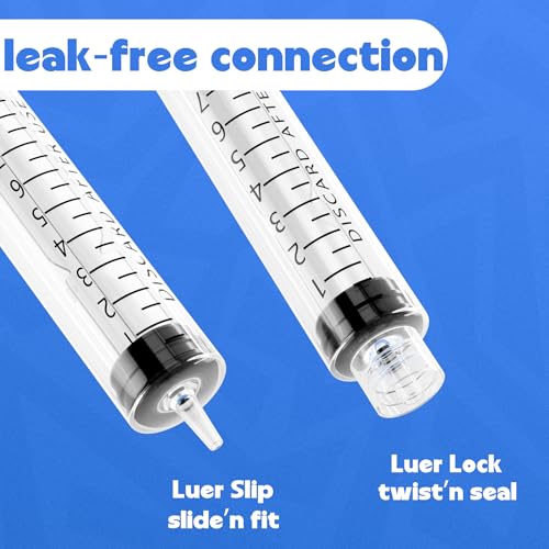 Image of 20mL Luer Lock Syringes without Needle - Syringe with Cap, Sterile Individually Sealed, Professional, Industrial & Personal Home Care, 20 Pack