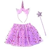  Hifot Disfraz Princesa Niñas,Sirenita Falda Tutu con Diademas Varita Mágica, Niñas Disfraz de Princesa para Cumpleaños Carnaval