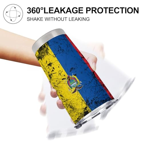 Portavasos con textura grunge y bandera Ecuador para carro universal 4 piezas miniatura 6