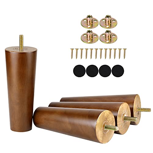 Maricome 6 Inch Wood Furniture Legs Set of 4 Replacement