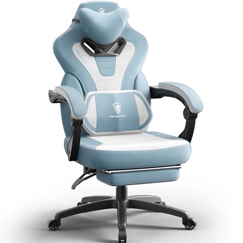 The 20 Best Massage Chair for Tall Person: Ultimate Comfort and Support Guide 16 Dowinx Fabric Gaming Chair with Footrest, Game Chair for Heavy People, Gamer Chair for Adult with Massage, Computer Gaming Chair Game Chairs for 200lbs (Fabric,Blue)
