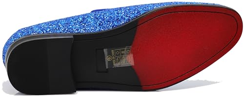 Image of SPK04 Men's Vintage Glitter Dress Loafers Slip On Shoes Classic Tuxedo Dress Shoes