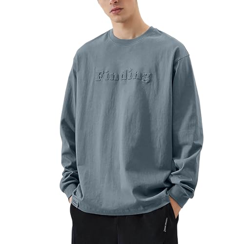 Col rond sweat homme vintage haut imprimé idéal pour le week-end branché