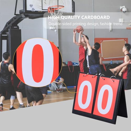 Marcador manual doble cara para baloncesto rojo miniatura 4