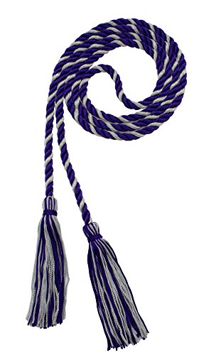 Image of Graduation Honor Cord - Purple /Gray - Every School Color Available - Made in USA