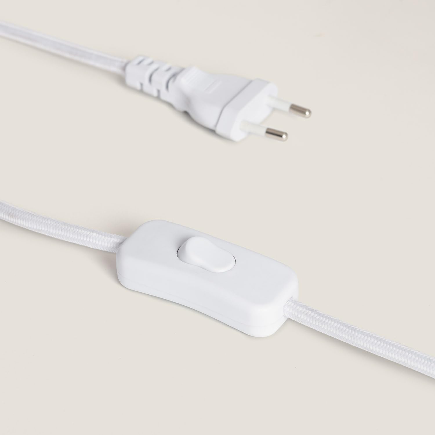 LEDKIA Lámpara de Mesa Cerámica y Tela Barta Blanco