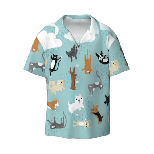 Chemise homme manches courtes à imprimé animalier rigolo et élégant avec poche