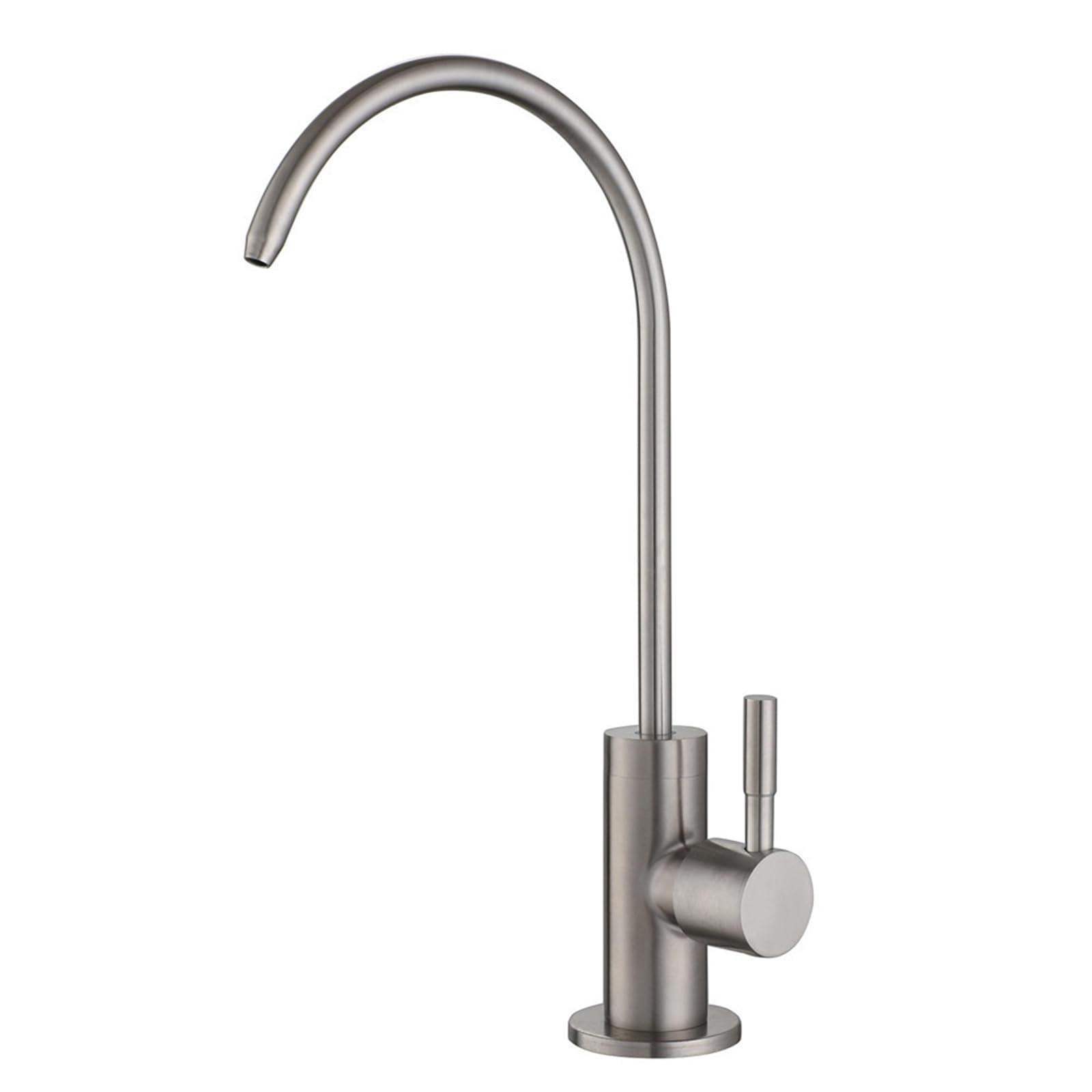 Faucet Kitchen Sink Tap with Filter Swan Neck Design Rotatable Single Handle Brushed Finish Pure Water Faucet (Brushed A)