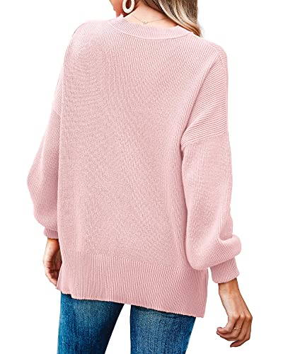 Image of Imily Bela Womens Oversized Tunic Sweaters Fall Slouchy Long Sleeve Ribbed Knit Side Slit Pullover Jumper