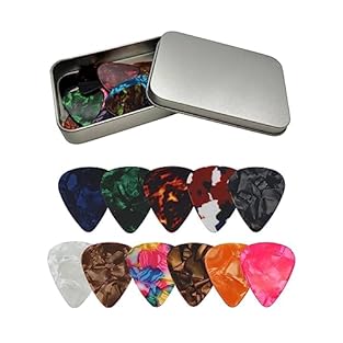 HIGH QUALITY : Made from celluloid, the premier guitar pick material. STANDARD SHAPE :The smooth surface makes you comfortable for playing. VARIETY COLORS :With many different styles and colors to match your specific playing needs. MATCH ALL YOUR THI...