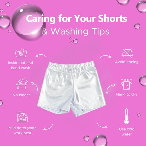 Destira Girl's Mystique Gymnastics Sport Short - Silver | Child Small (6X)4