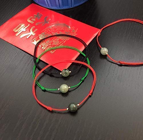 Good Luck Red Cord Bracelet, Jadeite Bracelet, Lucky Jade Bracelet, Wish Bracelet, Protection Bracelet, Red String, 14K Gold Filled, Amulet Anklet. #TOP5